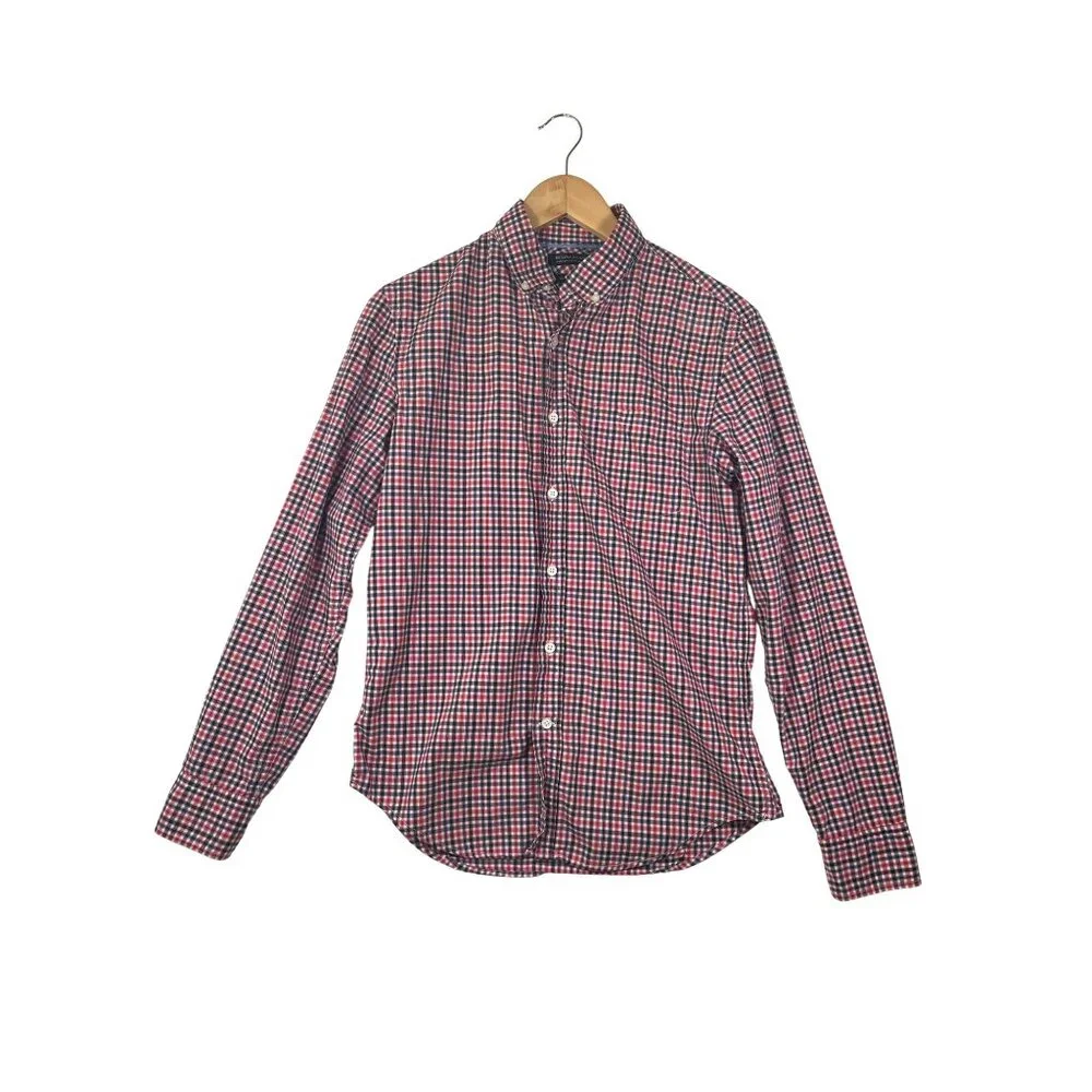 Banana Republic Men's Plaid Grant Fit Long Sleeve Button Down Shirt‎ Size S